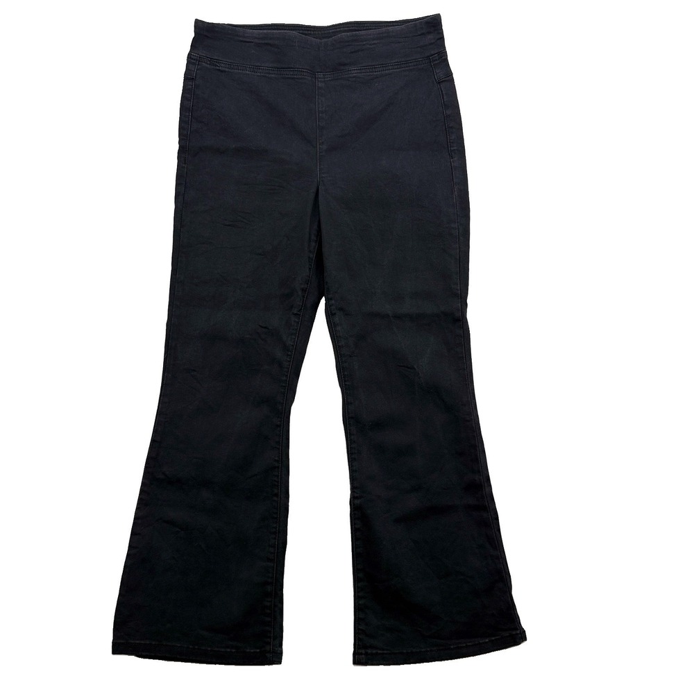 We The Free People Jeans Womens M Penny Pull on Flare Festival Hippie Black